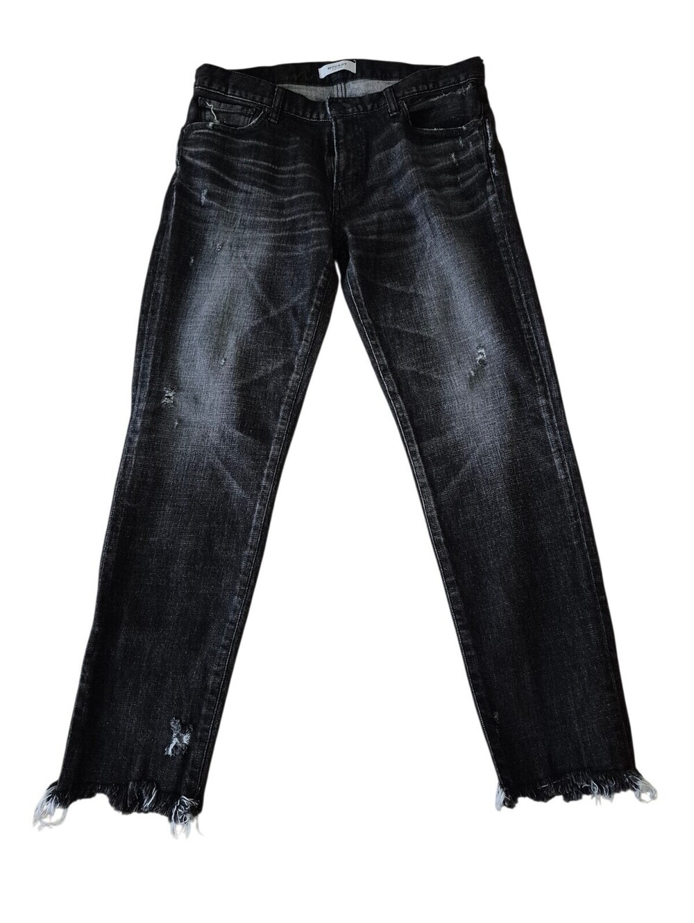 Moussy Vintage MV Diana Skinny Jeans Mid Rise Frayed Hem Black Size 30x28 Japan